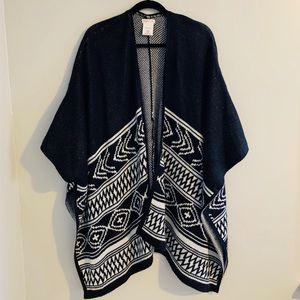 Black and White Merona Sweater Poncho